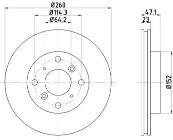 Тормозной диск HELLA PAGID для HONDA PRELUDE IV (BB_) 2.0 i 16V (BB3)