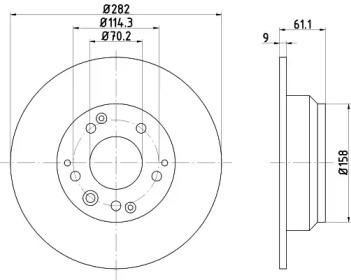 Дисковой тормозной механизм HELLA PAGID для HONDA LEGEND II (KA) 3.2 i 24V (KA7)
