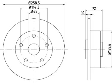 Тормозной диск HELLA PAGID для MAZDA 626 III Hatchback (GD) 2.0 16V