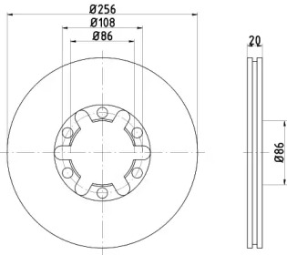 Дисковой тормозной механизм HELLA PAGID для MAZDA E-SERIE автобус (SR1) E2200 D