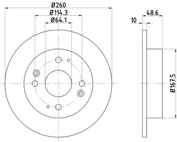 Дисковой тормозной механизм HELLA PAGID для HONDA ACCORD IV (CB) 2.2 i 16V (CB7)