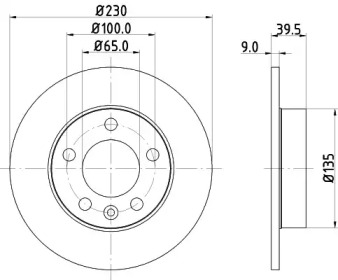 Тормозной диск HELLA PAGID для VW POLO (6R, 6C) 1.2 TSI