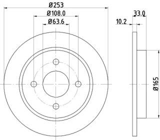 Тормозной диск HELLA PAGID для FORD FOCUS седан (DFW) 1.8 16V