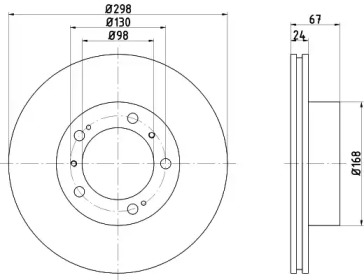 Тормозной диск HELLA PAGID для PORSCHE BOXSTER (986) 2.7