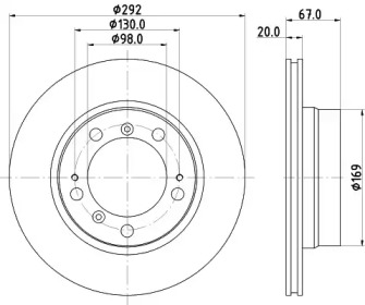 Тормозной диск HELLA PAGID для PORSCHE BOXSTER (986) 2.7