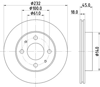 Дисковой тормозной механизм HELLA PAGID для NISSAN ALMERA I (N15) 2.0 D