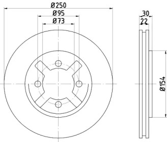 Дисковой тормозной механизм HELLA PAGID для NISSAN VANETTE Фургон (C22) 1.5