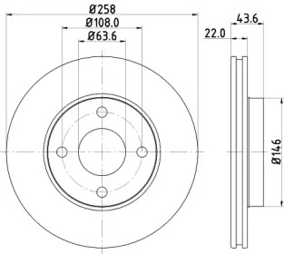 Тормозной диск HELLA PAGID для FORD FOCUS седан (DFW) 1.8 16V