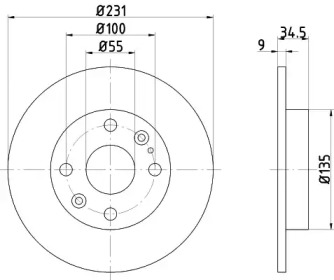 Дисковой тормозной механизм HELLA PAGID для MAZDA 323 S IV (BG) 1.8 16V Turbo 4WD