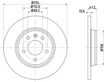 Дисковой тормозной механизм HELLA PAGID для VW TRANSPORTER IV c бортовой платформой/ходовая часть (70XD) 1.9 TD