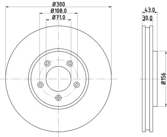 Тормозной диск HELLA PAGID для JAGUAR S-TYPE (X200) 2.7 D