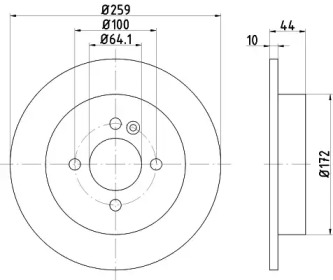 Дисковой тормозной механизм HELLA PAGID для MINI MINI Кабриолет (R52) Cooper