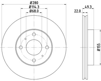 Дисковой тормозной механизм HELLA PAGID для NISSAN PRIMERA Traveller (WP11) 2.0 TD