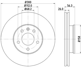 Дисковой тормозной механизм HELLA PAGID для VW TRANSPORTER IV c бортовой платформой/ходовая часть (70XD) 1.9 TD