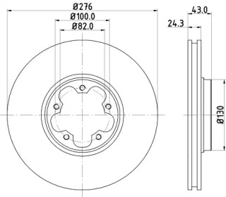 Тормозной диск HELLA PAGID для FORD TRANSIT c бортовой платформой/ходовая часть (FM_ _, FN_ _) 2.0 DI (F_E_, F_F_)
