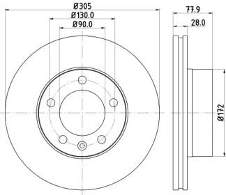 Тормозной диск HELLA PAGID для NISSAN INTERSTAR Фургон (X70) dCi 140