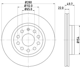 Тормозной диск HELLA PAGID для VW GOLF VI (5K1) 1.6 BiFuel