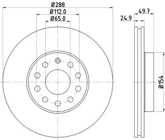 Тормозной диск HELLA PAGID для VW CADDY IV Variant (SAB, SAJ) 2.0 TDI 4motion