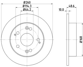 Тормозной диск HELLA PAGID для HONDA CIVIC VII Hatchback (EU, EP, EV) 2.0 Type-R