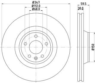 Тормозной диск HELLA PAGID для AUDI A6 (4F2, C6) 4.2 FSI quattro