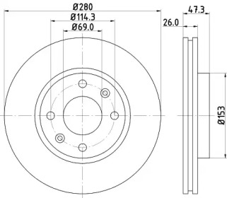 Тормозной диск HELLA PAGID для KIA OPIRUS (GH) 3.8 V6