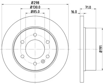 Тормозной диск HELLA PAGID для VW CRAFTER 30-50 c бортовой платформой/ходовая часть (2F_) 2.0 TDI