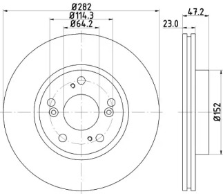 Дисковой тормозной механизм HELLA PAGID для HONDA CIVIC VIII Hatchback (FN, FK) 2.2 CTDi (FK3)