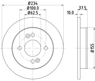 Тормозной диск HELLA PAGID для KIA PICANTO (BA) 1.0