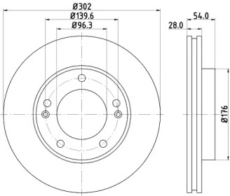 Тормозной диск HELLA PAGID для KIA SORENTO I (JC) 2.5 CRDi