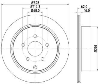 Тормозной диск HELLA PAGID для NISSAN MURANO II (Z51) 3.5 4x4
