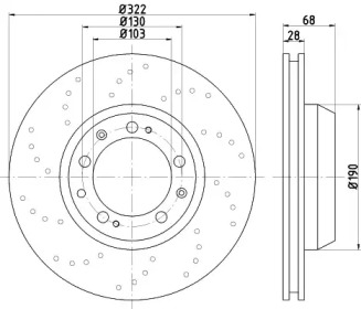 Дисковой тормозной механизм HELLA PAGID для PORSCHE 911 Targa (993) 3.8 Carrera