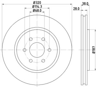 Дисковой тормозной механизм HELLA PAGID для NISSAN PATHFINDER IV (R52) 3.0 dCi 4WD