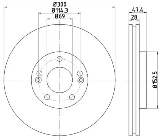 Дисковой тормозной механизм HELLA PAGID для KIA CEE'D (JD) 1.4 MPI