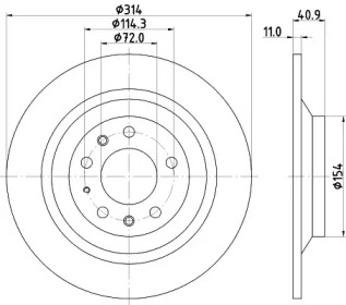 Дисковой тормозной механизм HELLA PAGID для MAZDA 6 Hatchback (GG) 2.3