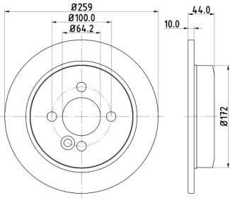 Дисковой тормозной механизм HELLA PAGID для MINI MINI Кабриолет (R52) Cooper