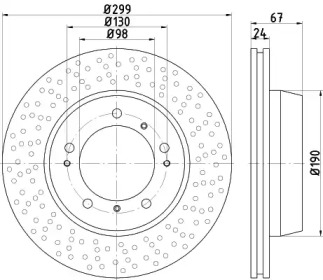 Дисковой тормозной механизм HELLA PAGID для PORSCHE BOXSTER (987) S 3.2