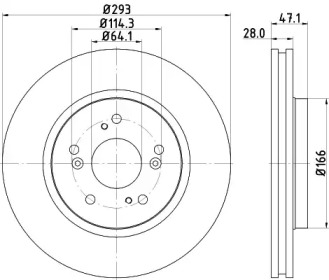 Дисковой тормозной механизм HELLA PAGID для HONDA CROSSTOUR 3.5 4WD