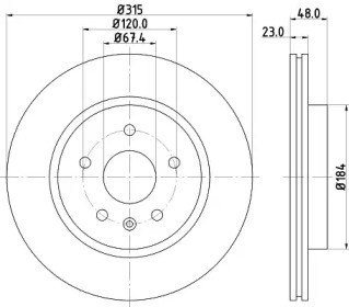 Тормозной диск HELLA PAGID для CHEVROLET MALIBU (V300) 2.4