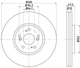 Дисковой тормозной механизм HELLA PAGID для HONDA ACCORD VIII универсал (CW) 2.2 i-DTEC (CW3)