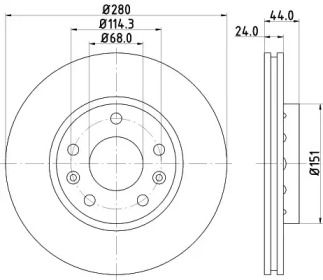 Тормозной диск HELLA PAGID для NISSAN TERRANO (D10) 1.6
