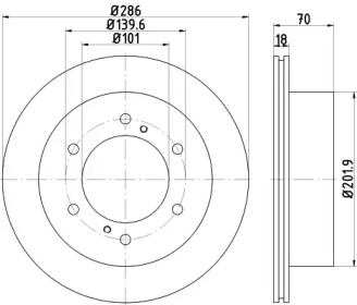 Тормозной диск HELLA PAGID для NISSAN TERRANO I (WD21) 2.4 i 4WD