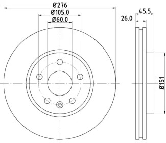 Дисковой тормозной механизм HELLA PAGID для CHEVROLET CRUZE Station Wagon (J308) 1.4