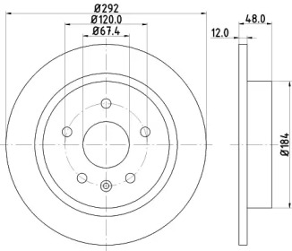 Тормозной диск HELLA PAGID для CHEVROLET MALIBU (V300) 2.4