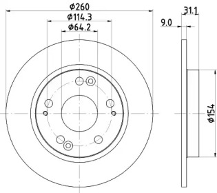Тормозной диск HELLA PAGID для HONDA CR-Z (ZF) 1.5 Hybrid