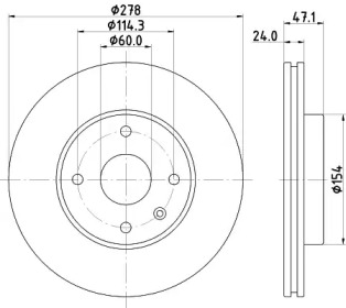 Тормозной диск HELLA PAGID для CHEVROLET EPICA (KL1_) 2.0