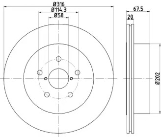 Дисковой тормозной механизм HELLA PAGID для SUBARU IMPREZA седан (GD) 2.0 WRX STi AWD (GDB)