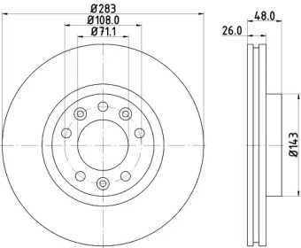 Тормозной диск HELLA PAGID для PEUGEOT 508 SW 2.0 BlueHDi 150