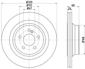 Тормозной диск HELLA PAGID для MERCEDES-BENZ CLS (C218) CLS 500 (218.373)
