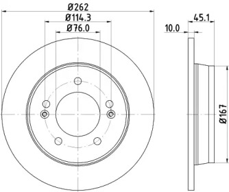 Дисковой тормозной механизм HELLA PAGID для KIA CEE'D (JD) 1.4 MPI
