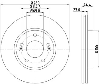 Дисковой тормозной механизм HELLA PAGID для KIA CEE'D (JD) 1.4 MPI